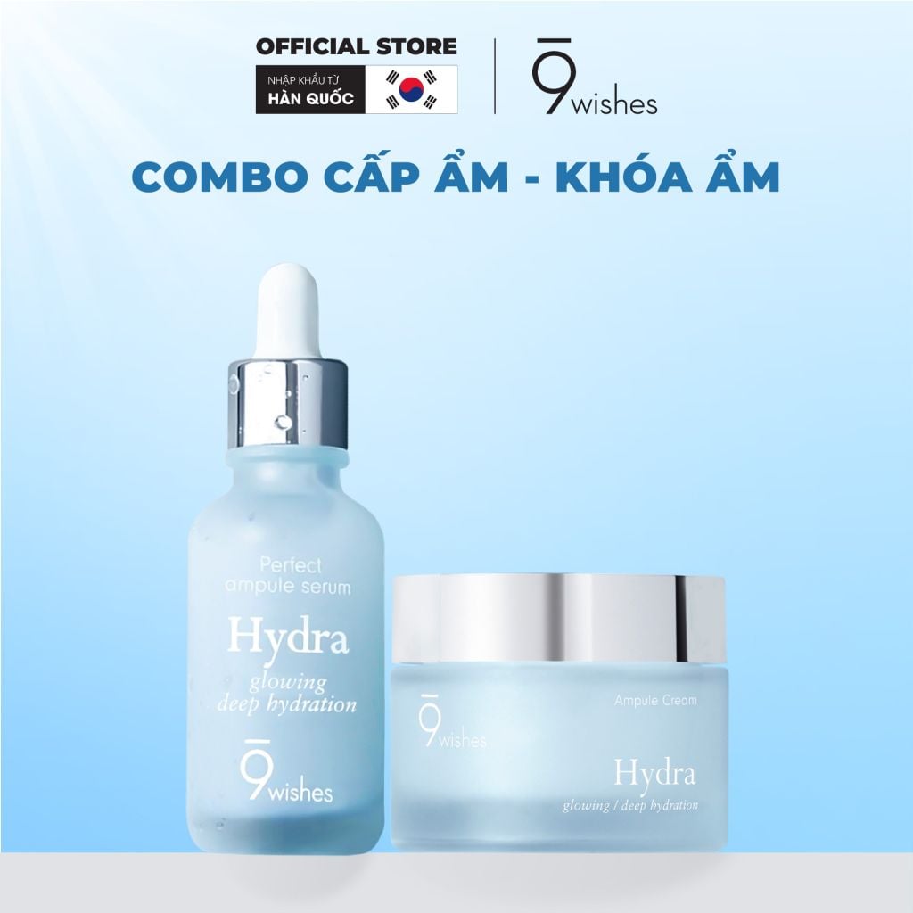[COMBO] 9 Wishes Tinh Chất Hydra Serum II 30ml + Kem dưỡng da Hydra Ampule Cream 50ml