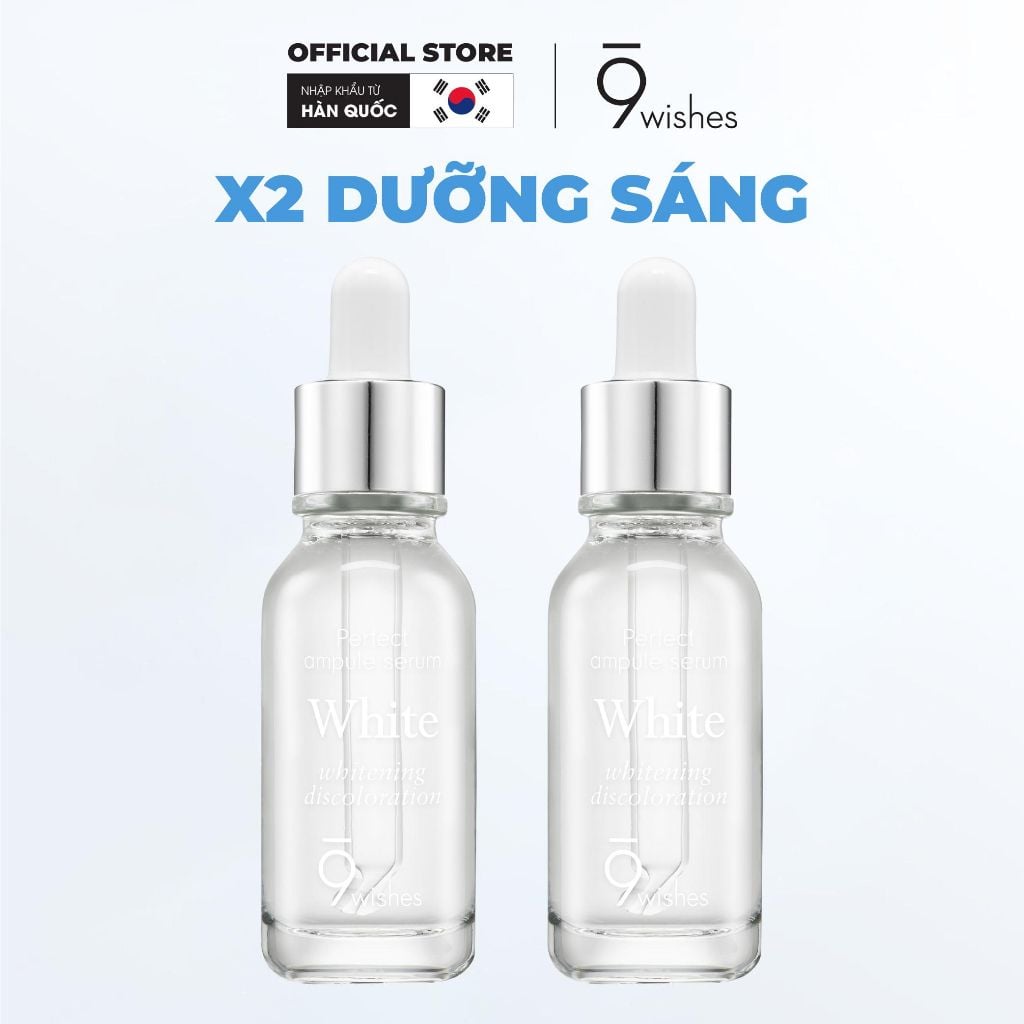 [COMBO] 9 Wishes 2 Tinh Chất hỗ trợ dưỡng sáng da 9 Wishes Miracle White Ampule Serum 25ml