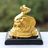 Tượng Chuột bằng đồng phong thủy mạ vàng