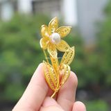 Trâm cài áo cao cấp bằng bạc mạ vàng – HCA03