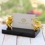 Giá đỡ danh thiếp hình Heo mạ vàng