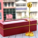 Hoa hồng mạ vàng 24K đế trái tim