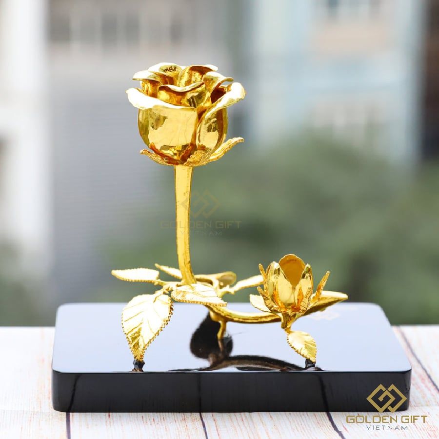 hoa hồng mạ vàng 24K - Bông hồng mạ vàng