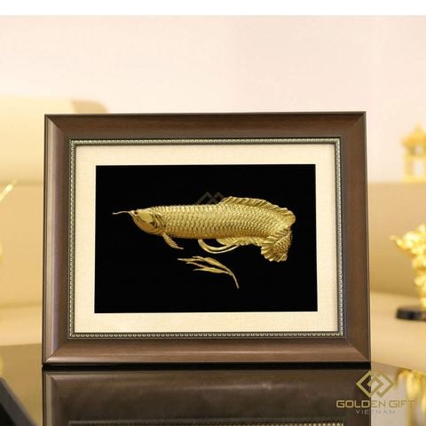 Tranh cá Rồng mạ vàng 24K