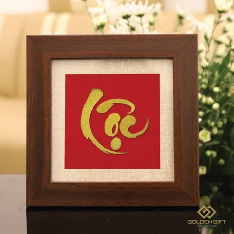 Tranh chữ Lộc mạ vàng 24K