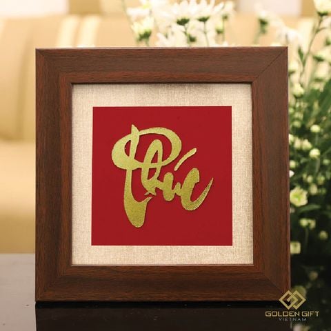 Tranh chữ Phúc mạ vàng 24K