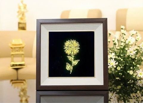 Tranh Hoa Hướng Dương mạ vàng 24K