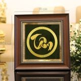 Tranh chữ Tâm mạ vàng 24K