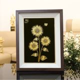 Tranh Hoa Hướng Dương mạ vàng 24K