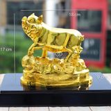 Tượng con Heo bằng đồng mạ vàng
