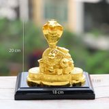 Tượng Rắn phong thủy mạ vàng size lớn - TRAL