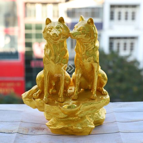 Tượng Song Khuyển Tài Lộc