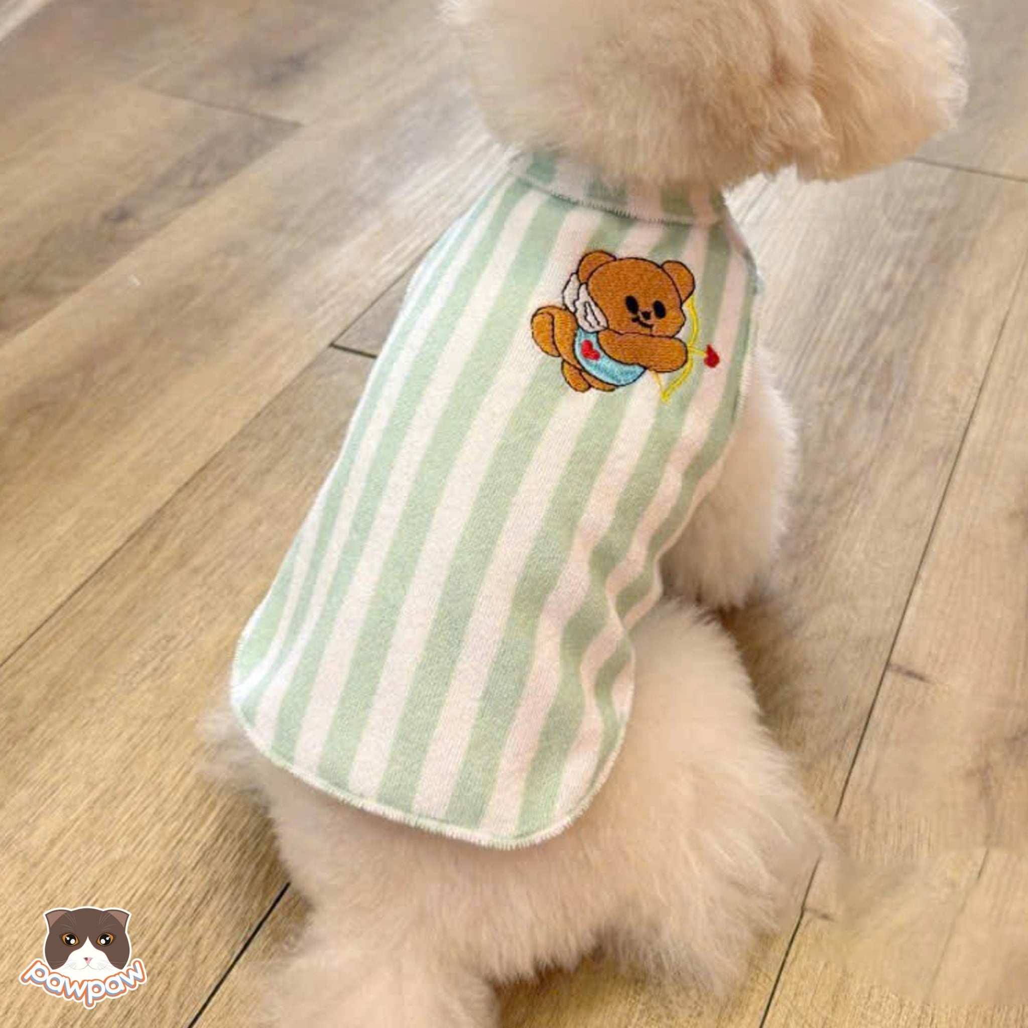  Áo ấm gấu cupid sọc xanh 