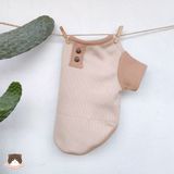  Áo thun be nâu phối cho chó mèo 