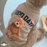  Áo thun nỉ hình gấu cho chó mèo 