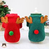  Áo Noel nỉ tuần lộc đỏ / xanh cho chó mèo 