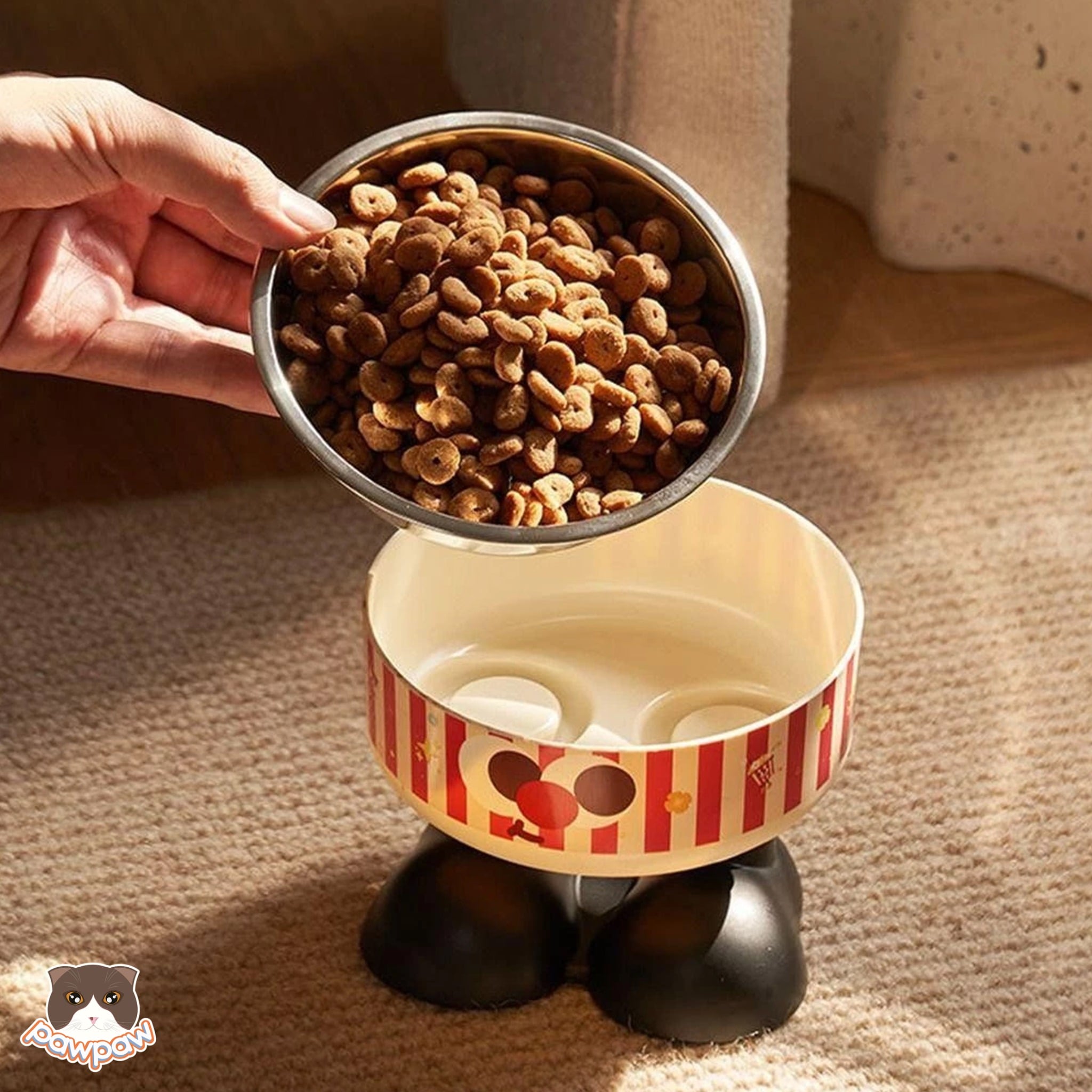  Bát ăn chống gù 2 chân cho chó mèo 