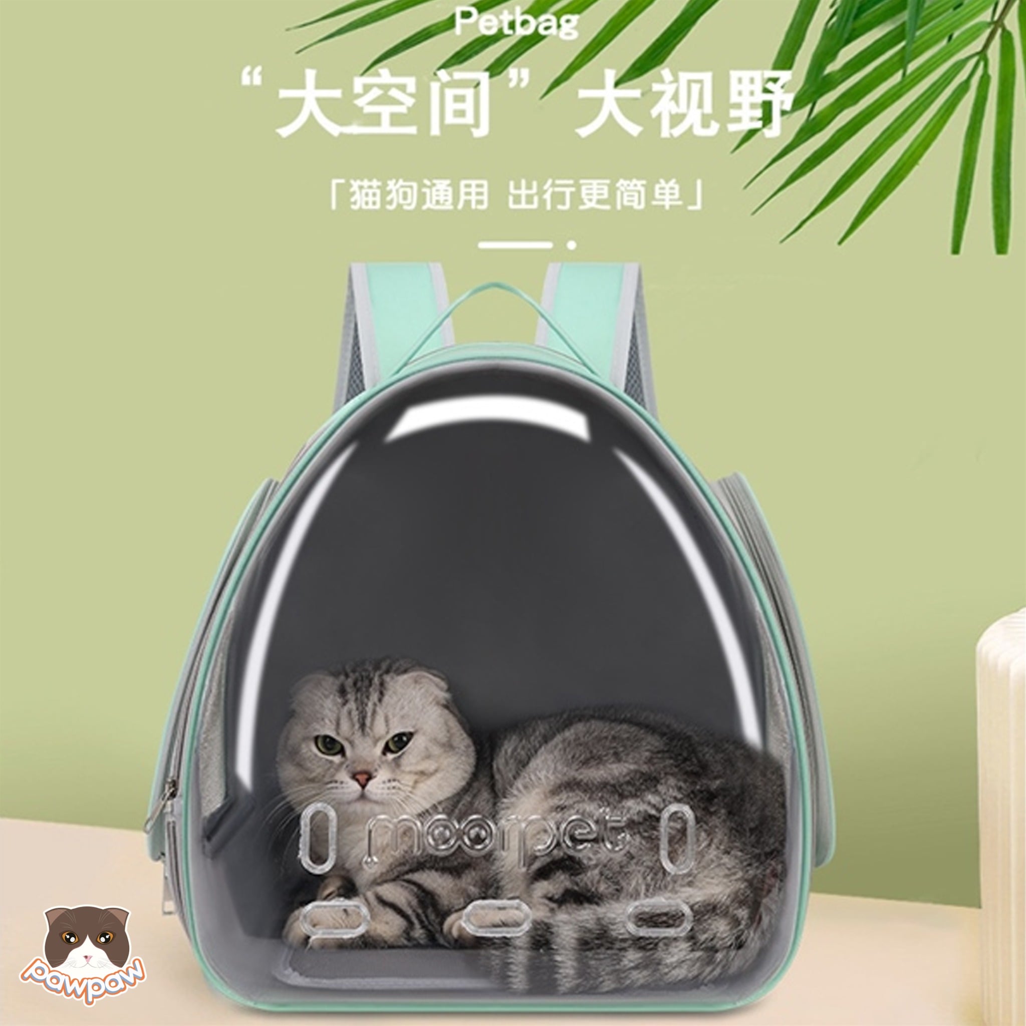  Balo trong suốt Moorpet cho chó mèo 