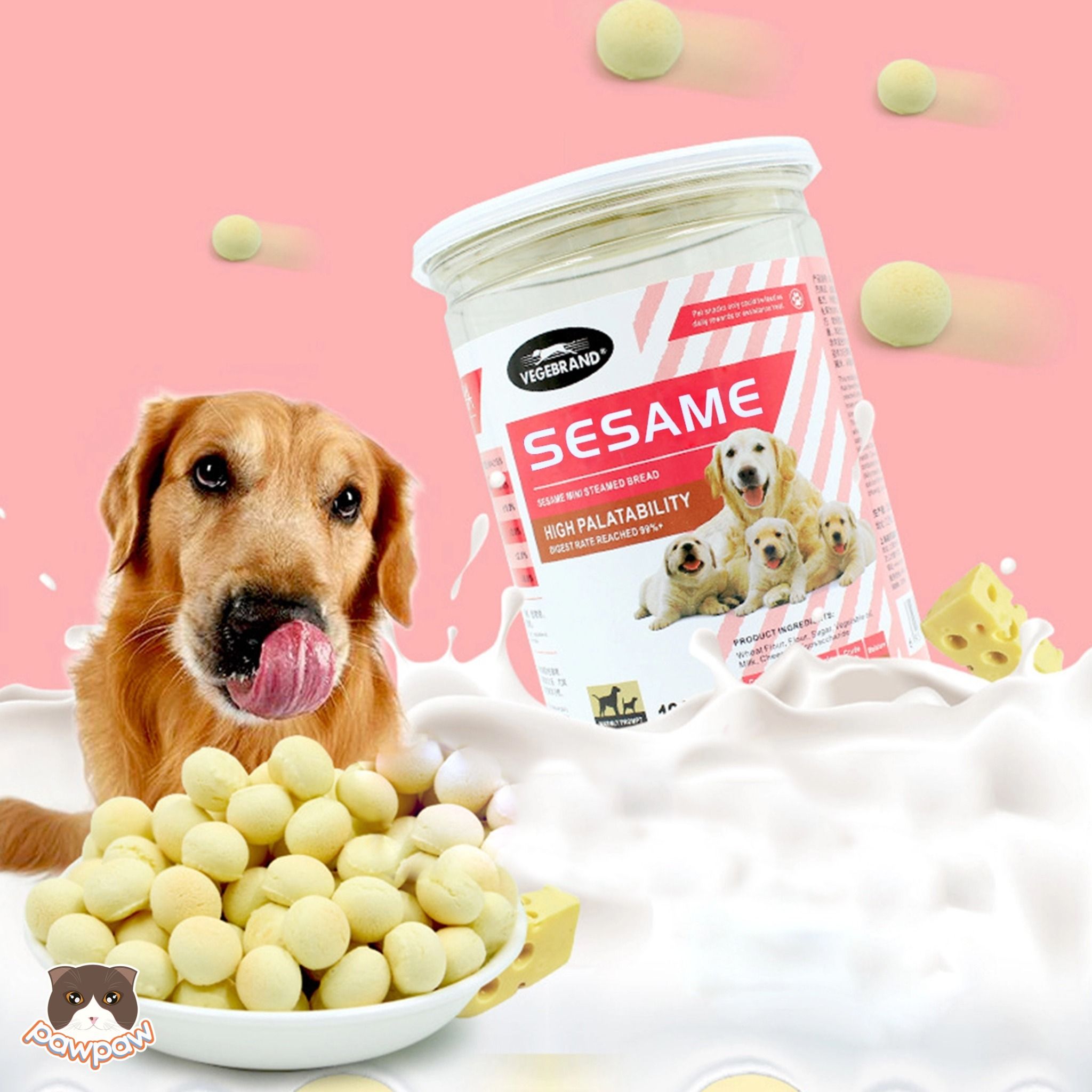  Bánh bi sữa Sesame hộp 180g cho chó 