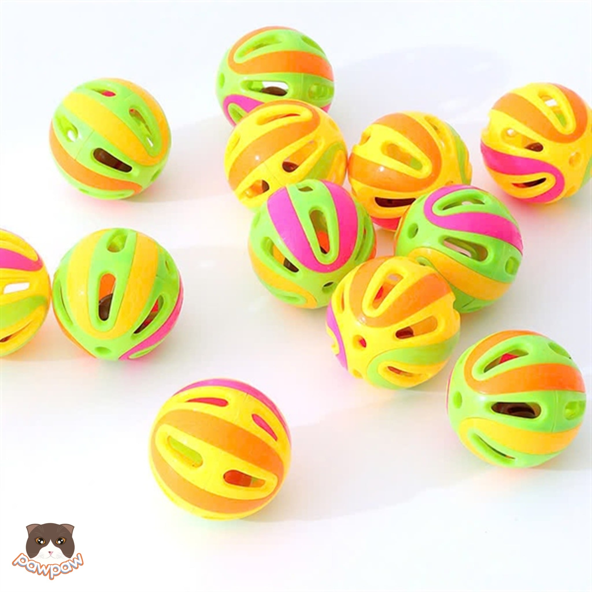  Bóng nhựa màu sắc có chuông cho chó mèo 