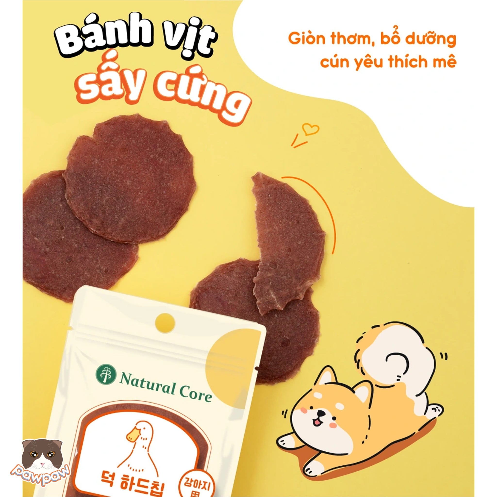 Bánh vịt sấy cứng Natural Core 40g cho chó 