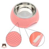  Bát ăn đơn Inox cao cấp vân trái tim cho chó mèo 