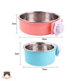  Bát ăn Inox gắn chuồng cho chó mèo 