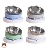  Bát ăn chống gù Inox đế nhựa cho chó mèo 