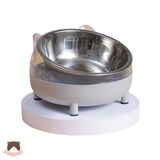  Bát ăn chống gù Inox đế nhựa cho chó mèo 