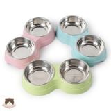  Bát ăn đôi kèm bát inox cho chó mèo 