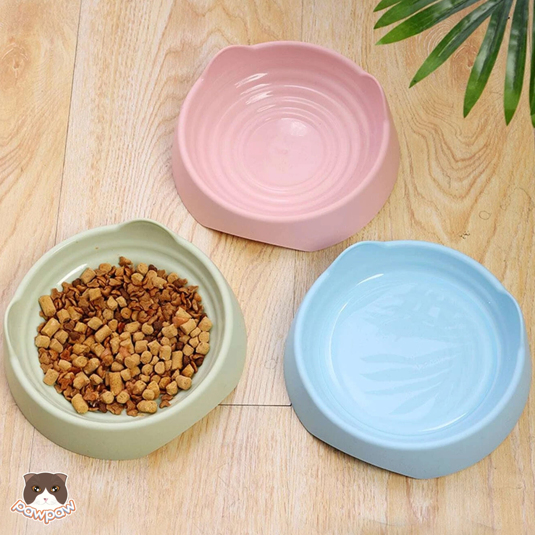  Bát ăn nhựa tai mèo có vân cho chó mèo 