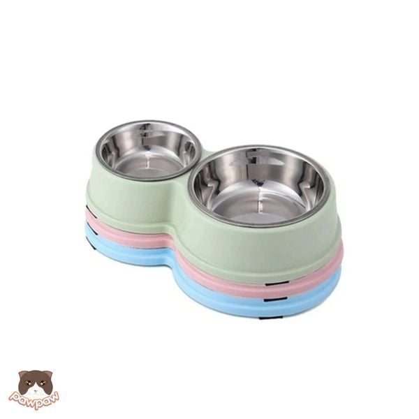  Bát ăn đôi inox lớn nhỏ cho chó mèo 