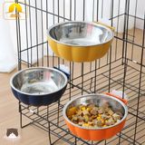  Bát ăn inox treo chuồng bí ngô cho chó mèo 
