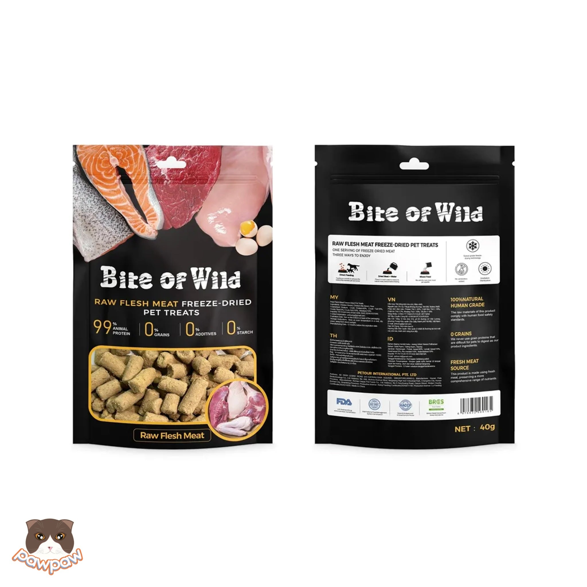  Thịt sấy Bite of Wild 40g cho chó mèo 