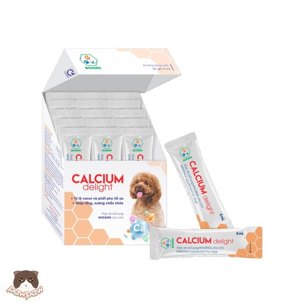  Nước Calcium Delight Bossen bổ sung khoáng cho chó 5ml (1 gói) 