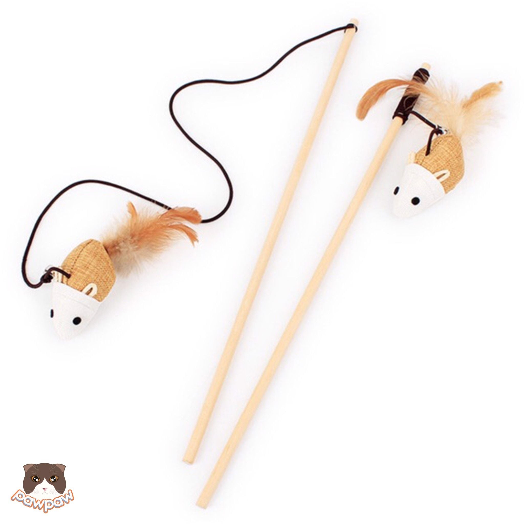  Cần câu gỗ hình chuột cho mèo 