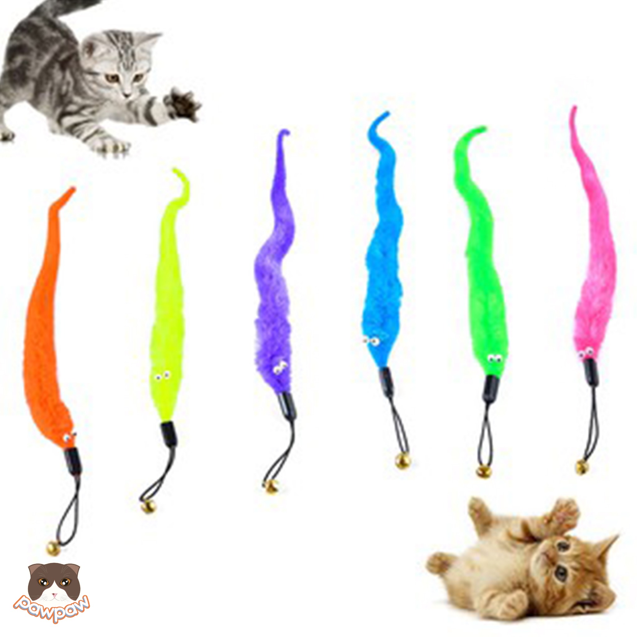  Cần câu dây thép hình sâu cho mèo 