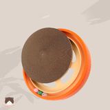  Cào móng tròn carton đế nhựa có banh cho mèo 