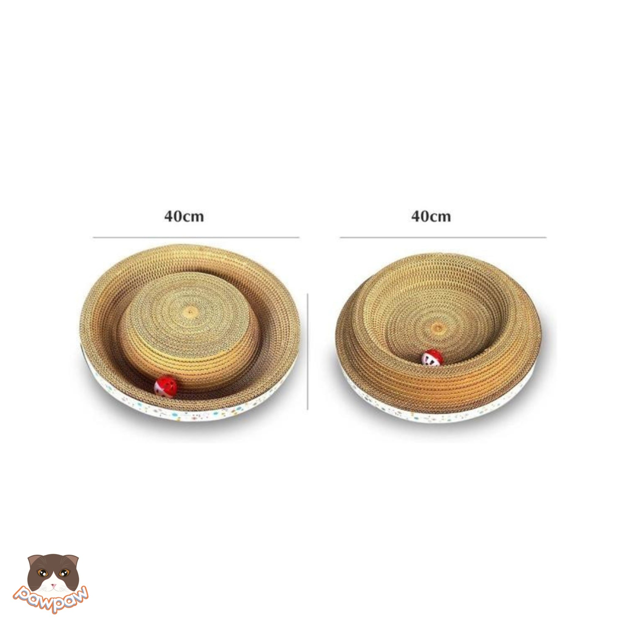  Ổ tròn cào móng carton 2 mặt kèm bóng cho mèo 