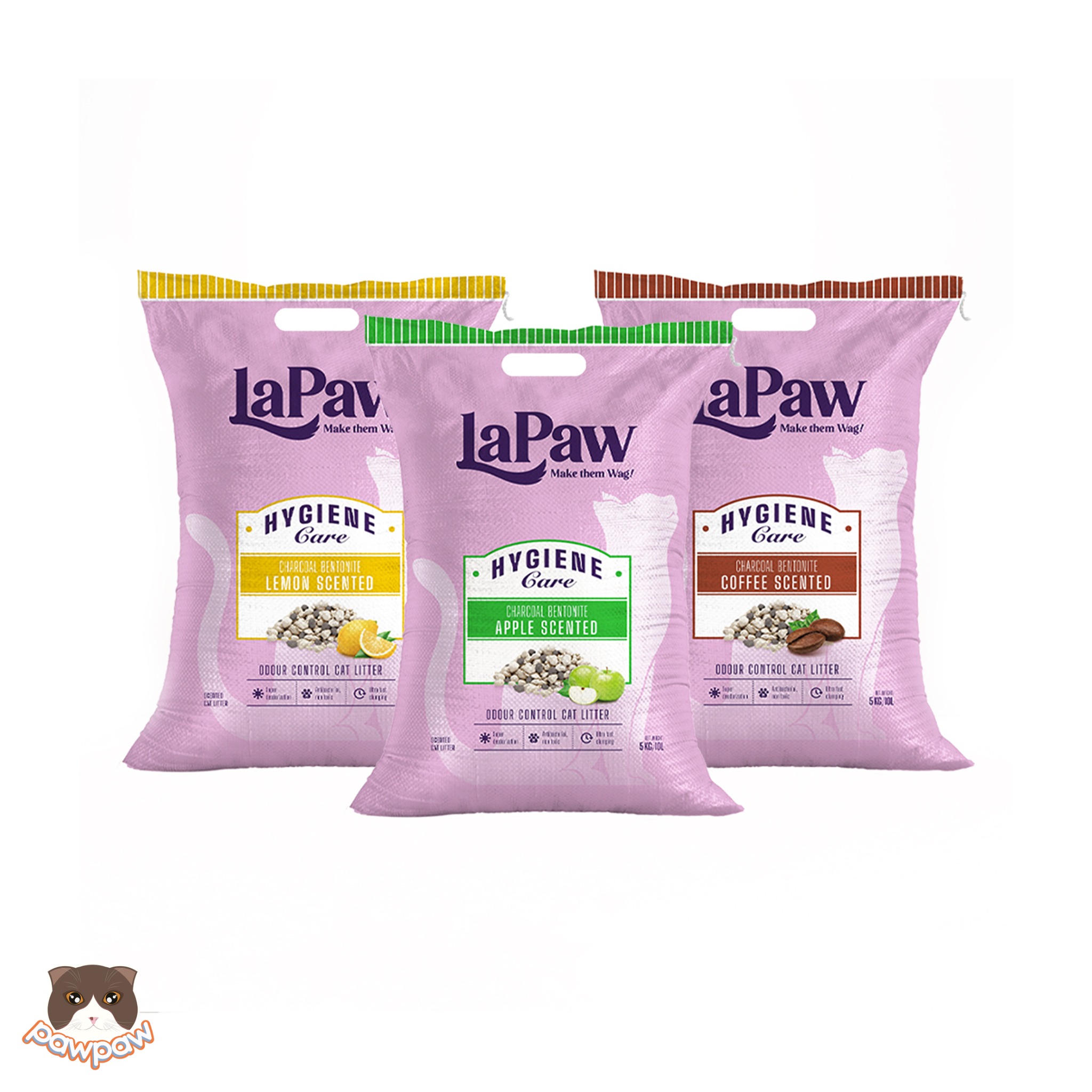  Cát đất sét than hoạt tính LAPAW 15L cho mèo 