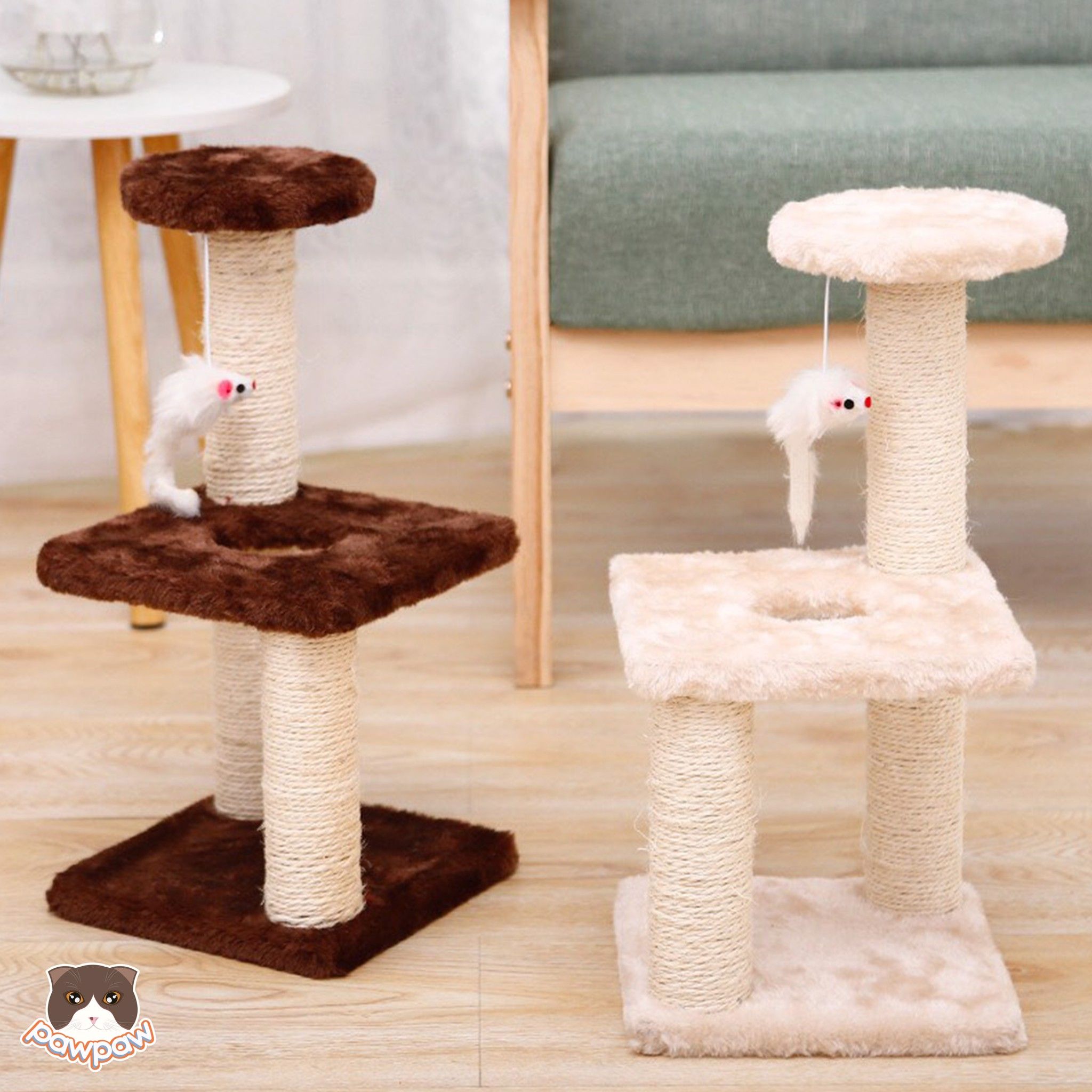  Cat tree - trụ cào móng nhỏ vuông 2 tầng cho mèo 