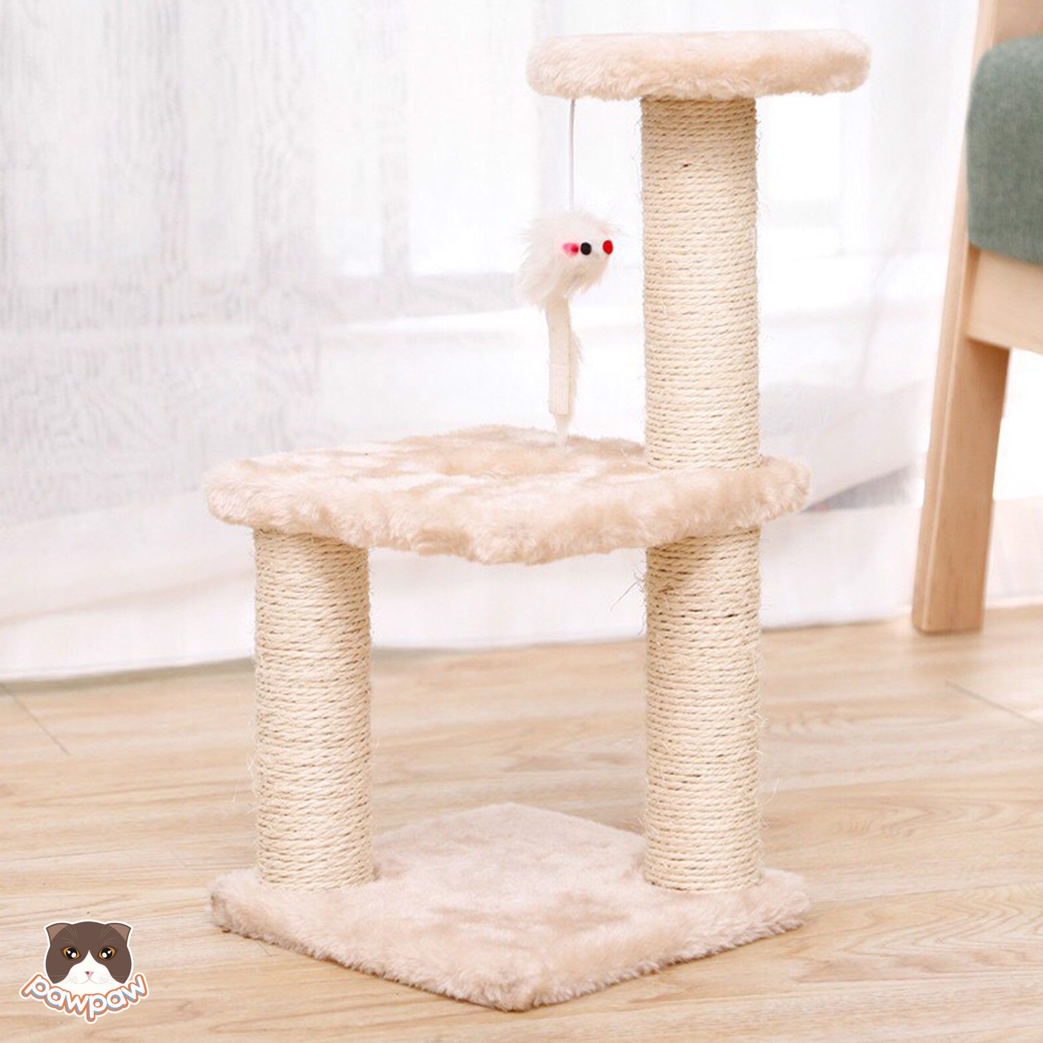  Cat tree - trụ cào móng nhỏ vuông 2 tầng cho mèo 
