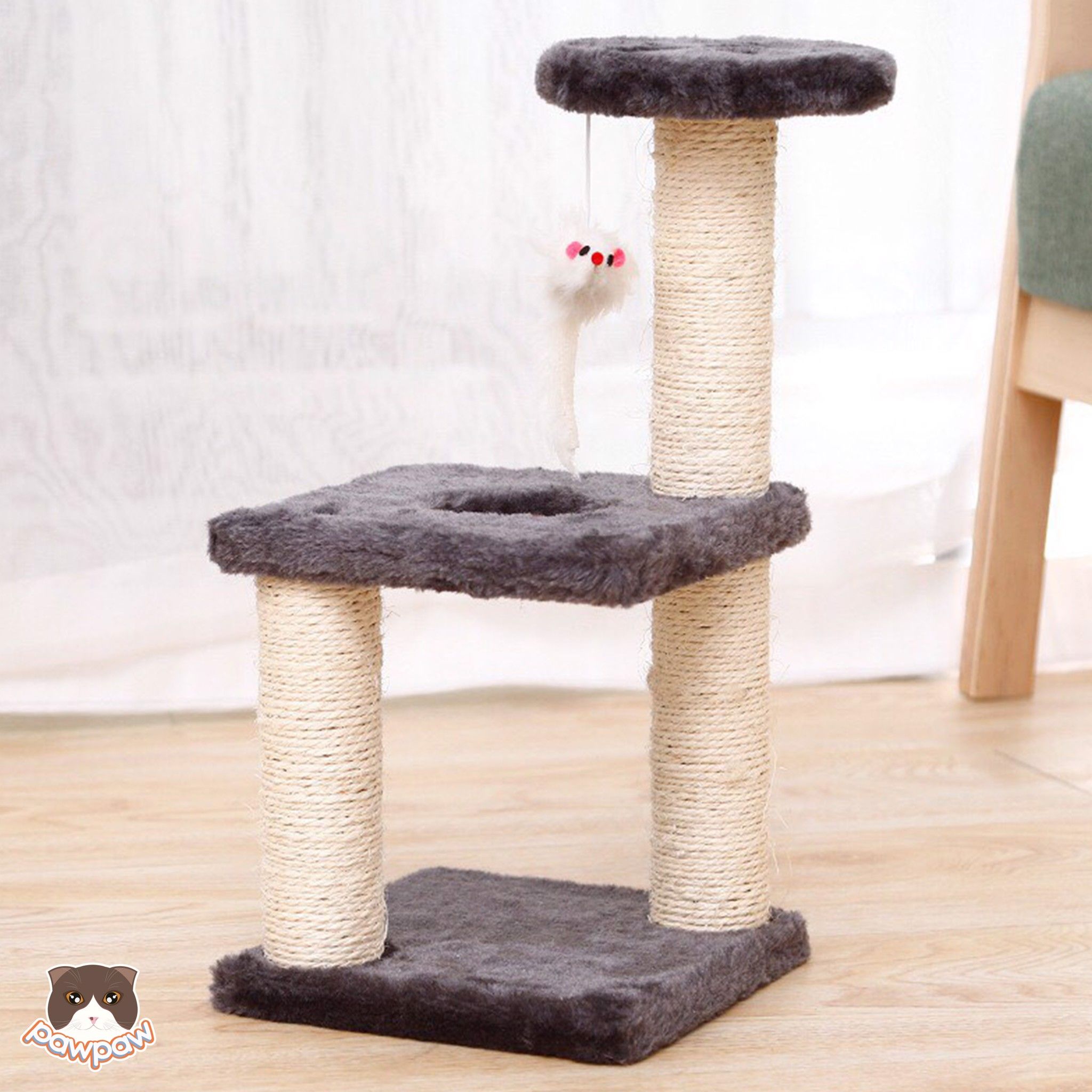  Cat tree - trụ cào móng nhỏ vuông 2 tầng cho mèo 