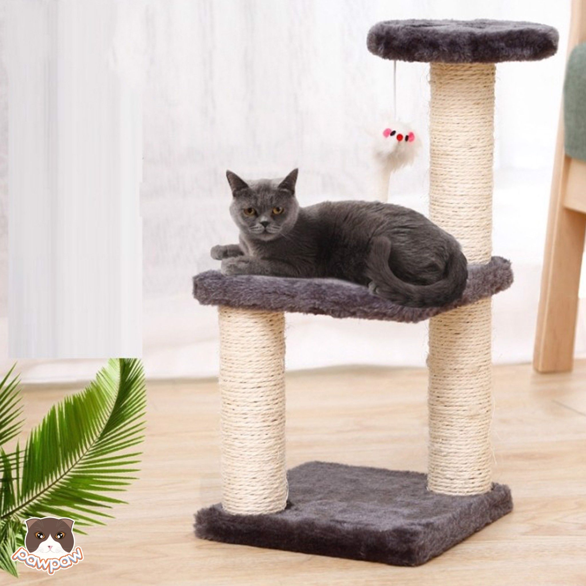  Cat tree - trụ cào móng nhỏ vuông 2 tầng cho mèo 