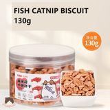  Snack bánh cá tiêu búi lông Biscuits Catnip 130g cho mèo 