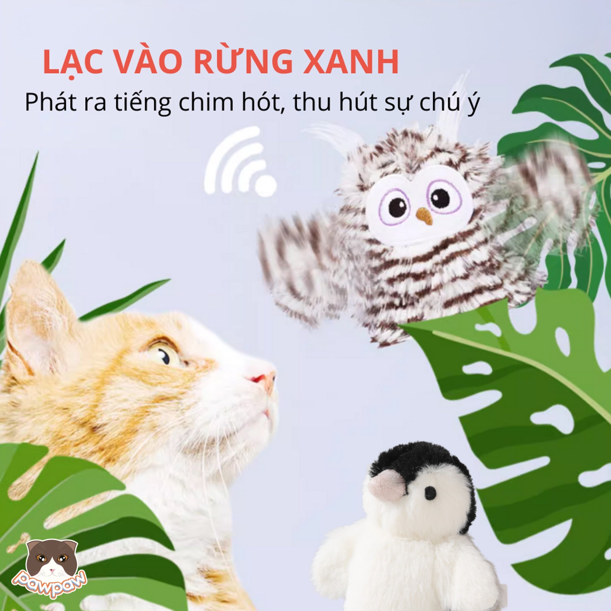  Đồ chơi cú mèo đung đưa Fofos tương tác cho mèo 