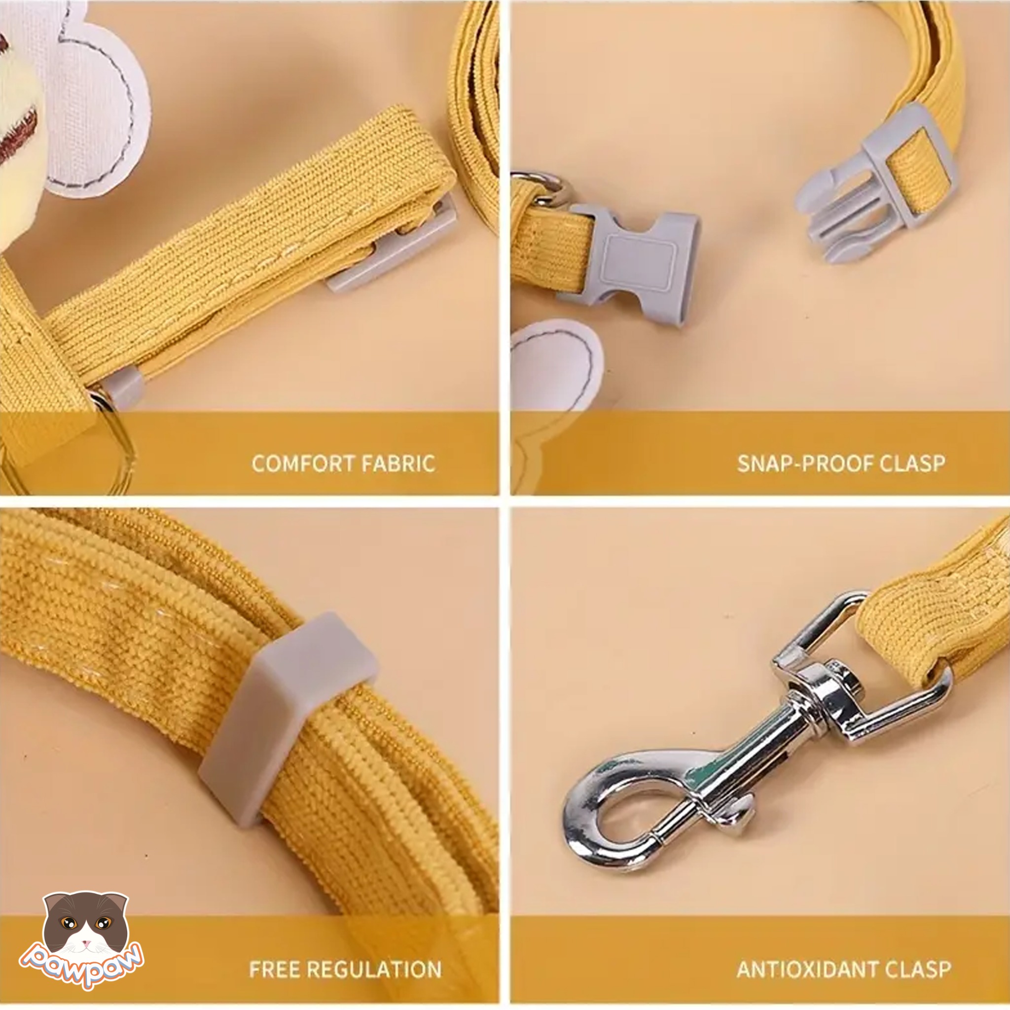 Arnés y Correa para Perro y Gato con Diseño de Abejita - ARNES COLLAR DE PASEO PARA PERRO Y GATO