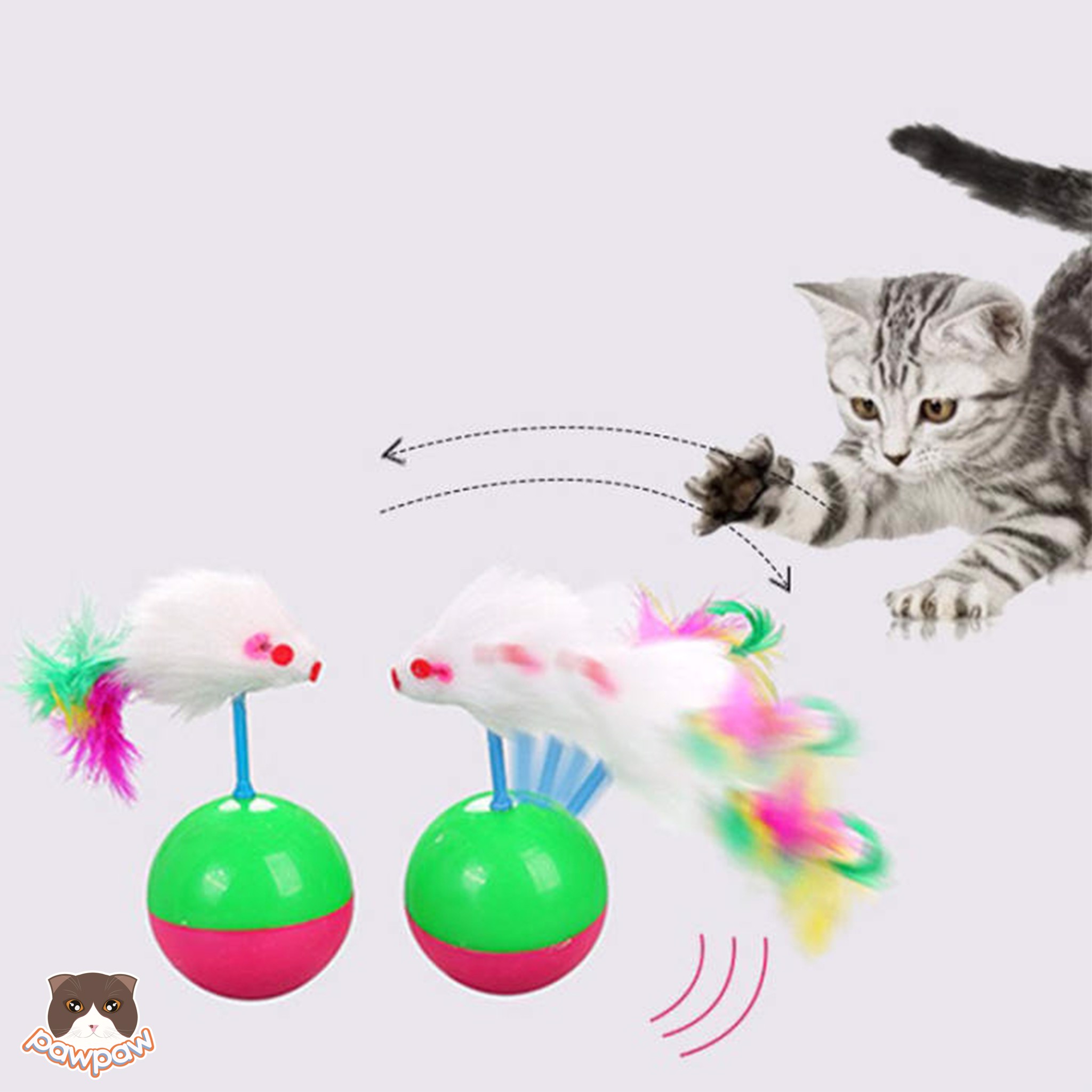  Đồ chơi chuột lật đật cho chó mèo 