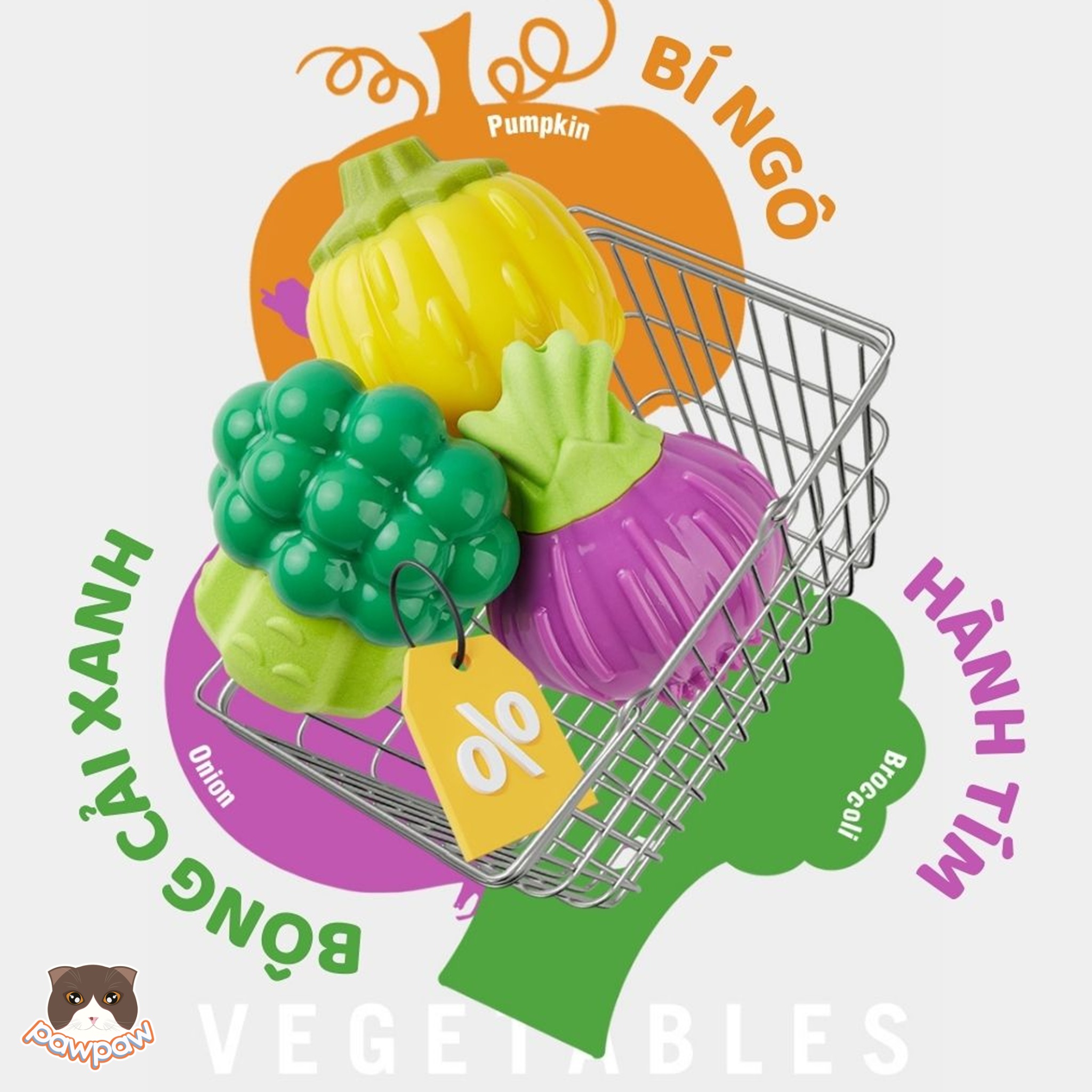  Đồ chơi gặm phát ra tiếng hình rau củ FOFOS cho chó 