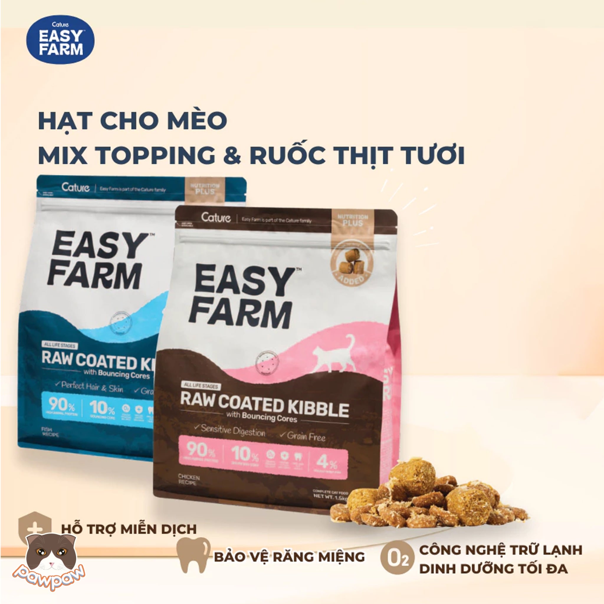  Hạt Cature Easy Farm 1.5kg cho mèo mọi độ tuổi 